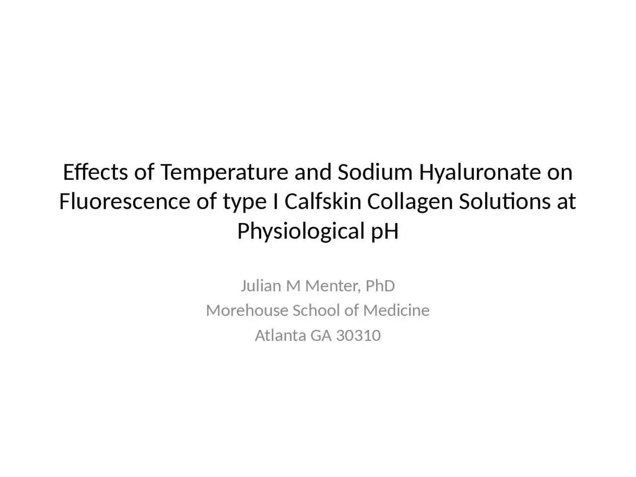 Effects of Temperature and Sodium