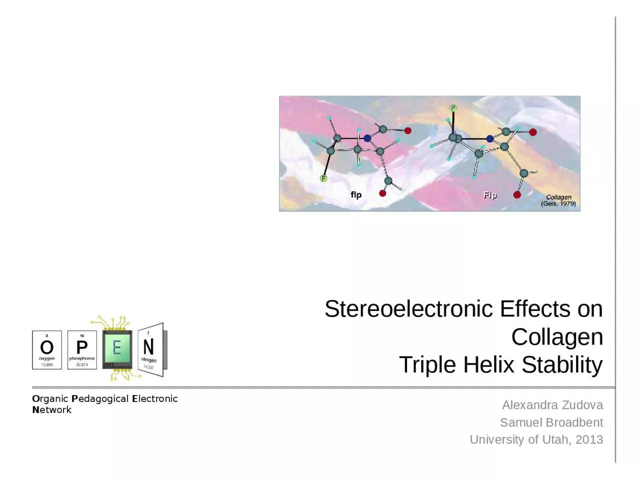 Stereoelectronic  Effects on Collagen