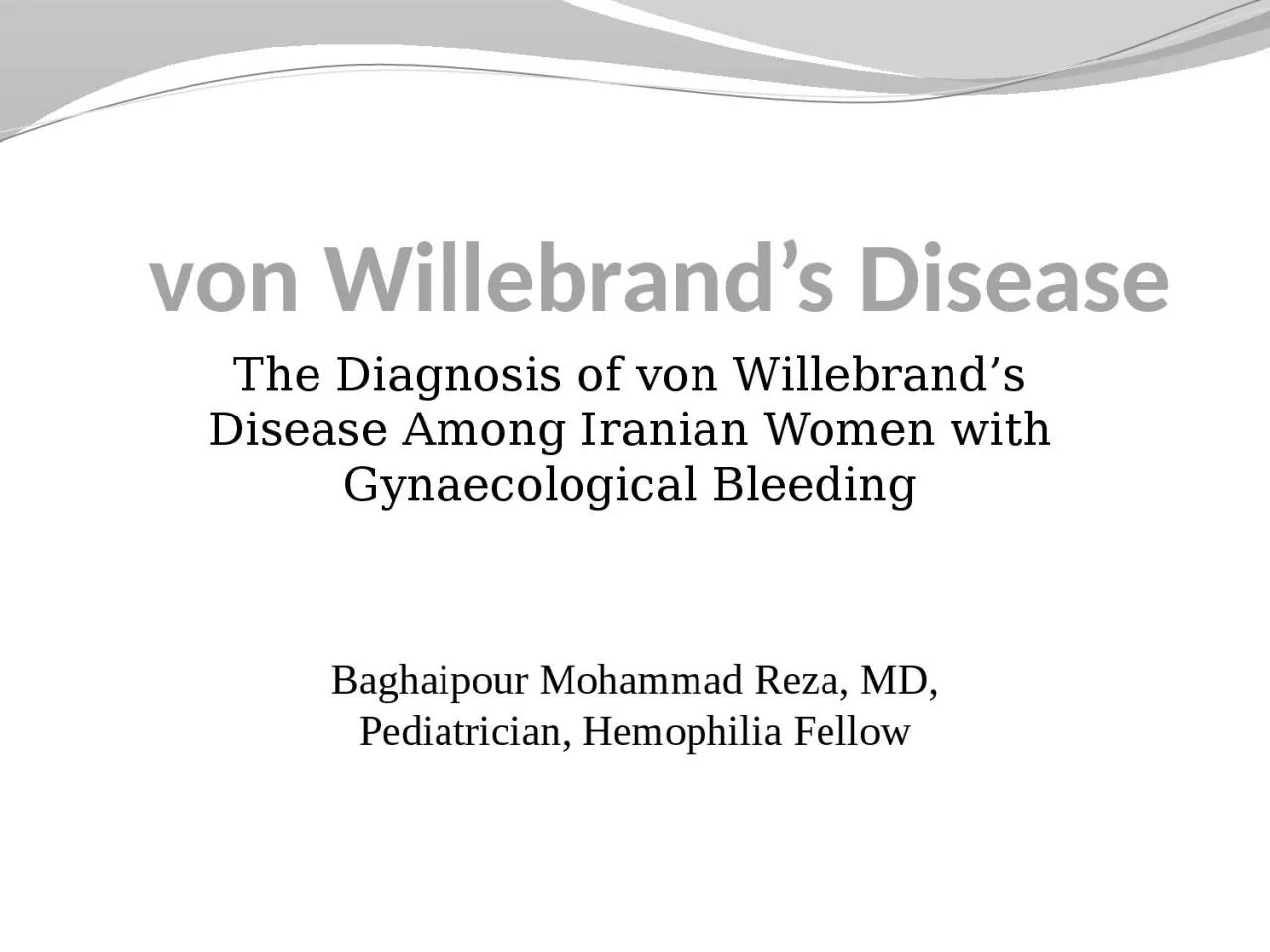 PPT-von Willebrand’s Disease