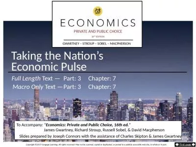 Taking the Nation’s  Economic Pulse