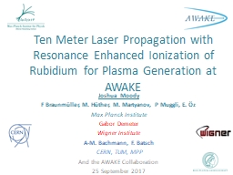 Ten Meter Laser Propagation with Resonance Enhanced Ionization of Rubidium for Plasma Generation at