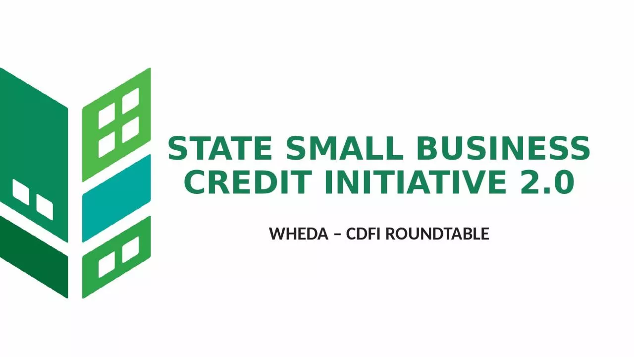 STATE SMALL BUSINESS CREDIT INITIATIVE 2.0