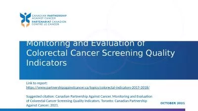 Monitoring and Evaluation of Colorectal Cancer Screening Quality Indicators