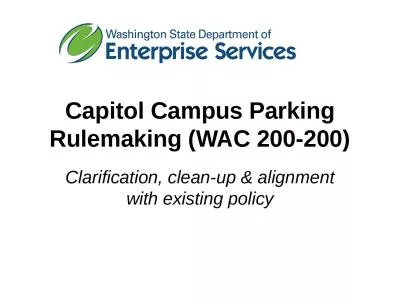 Capitol Campus Parking Rulemaking (WAC 200-200)