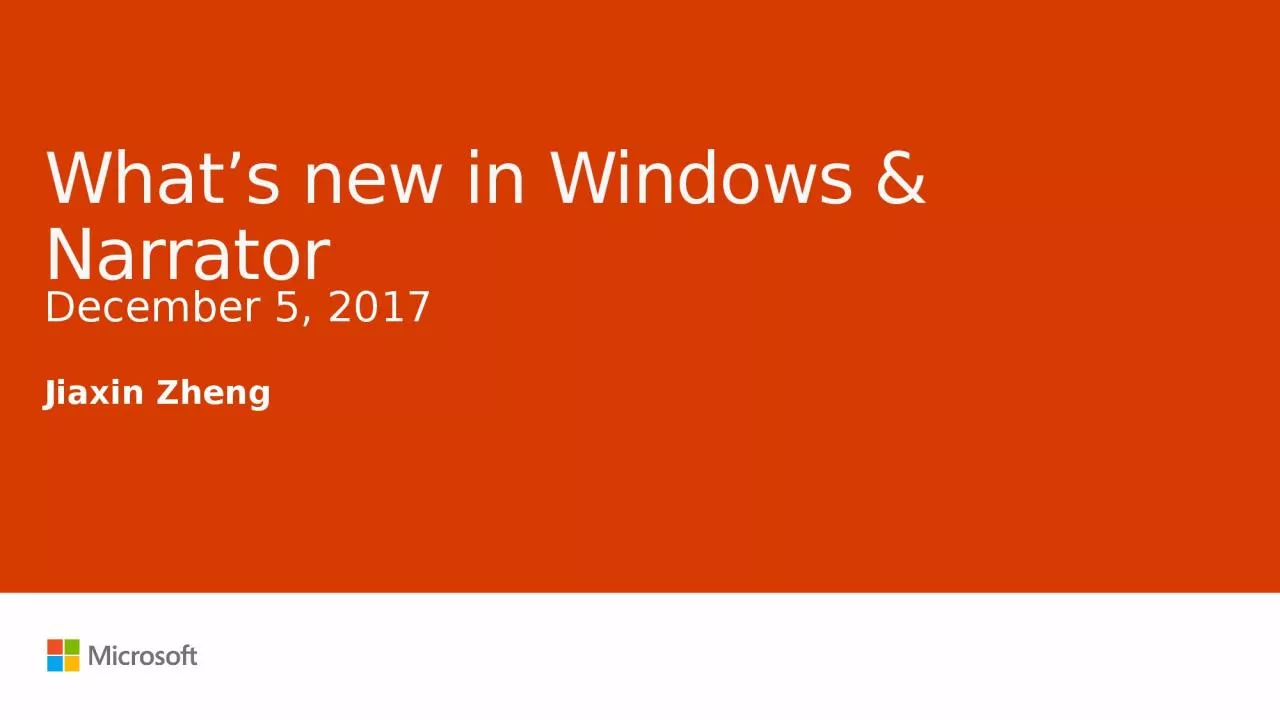 What’s new in Windows & Narrator