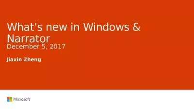 What’s new in Windows & Narrator