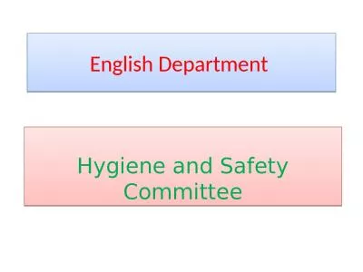 English Department  Hygiene and Safety Committee