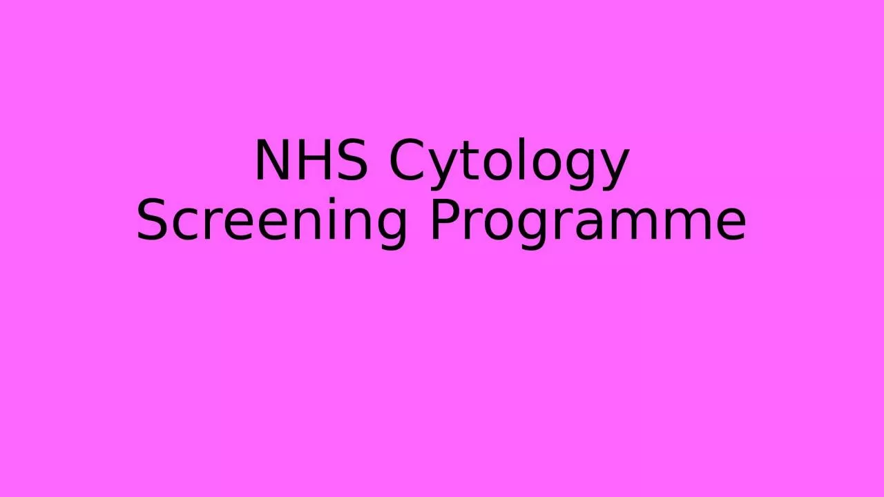 NHS Cytology Screening Programme
