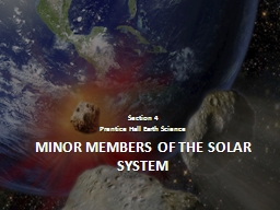 MINOR Members of the Solar System