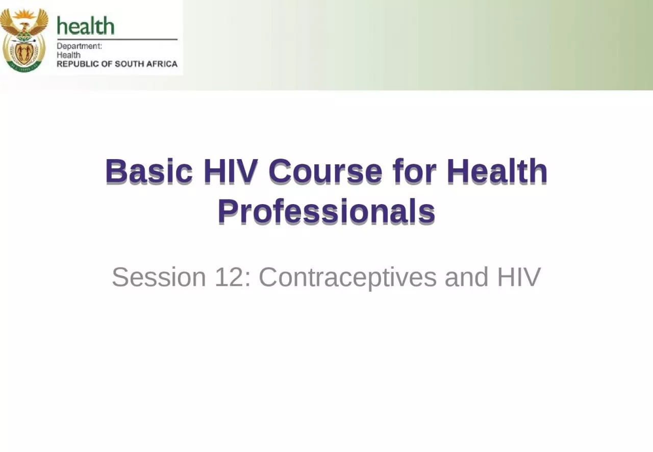 Basic HIV Course for Health Professionals