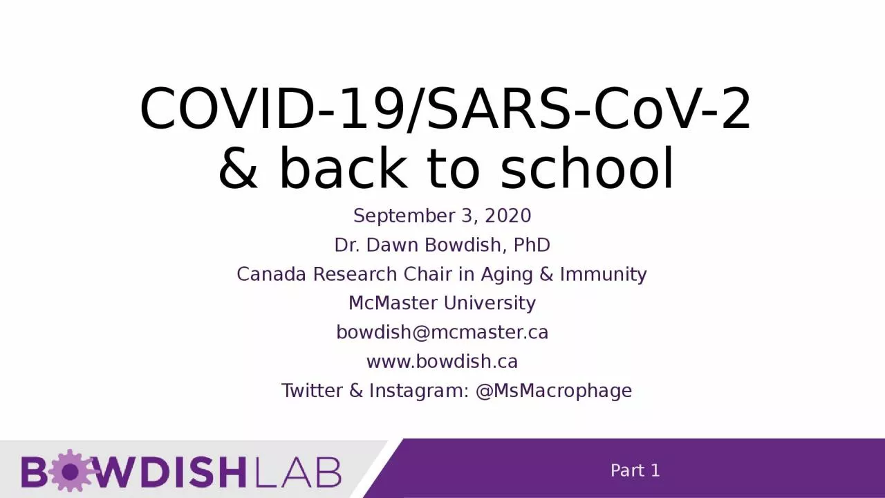 COVID-19/SARS-CoV-2 & back to school