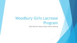 Woodbury Girls Lacrosse Program
