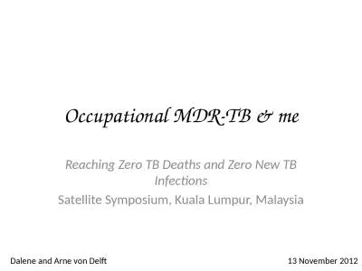Occupational MDR-TB & me