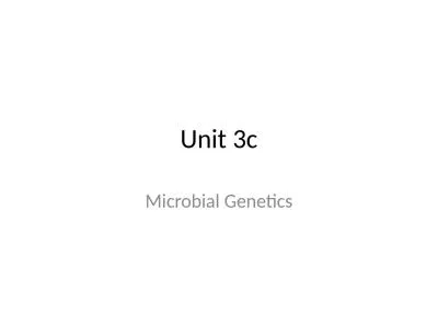 Unit 3c Microbial Genetics