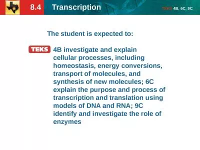 The student is expected to: