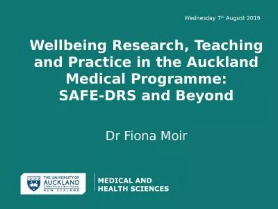 Wellbeing Research, Teaching and Practice in the Auckland Medical
