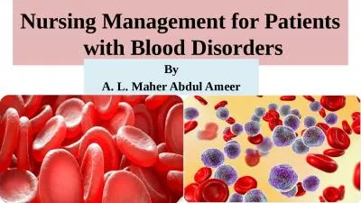 Nursing Management for Patients with Blood Disorders
