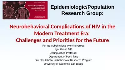 Epidemiologic/Population Research Group: