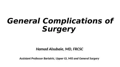 General Complications of Surgery