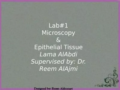 Lab#1 Microscopy & Epithelial Tissue