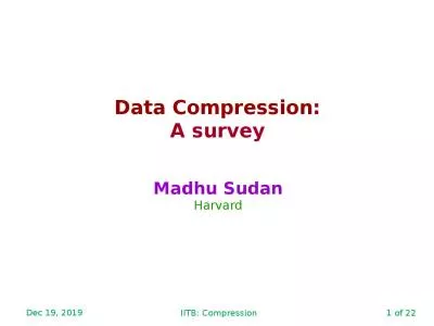 Dec 19, 2019 IITB: Compression
