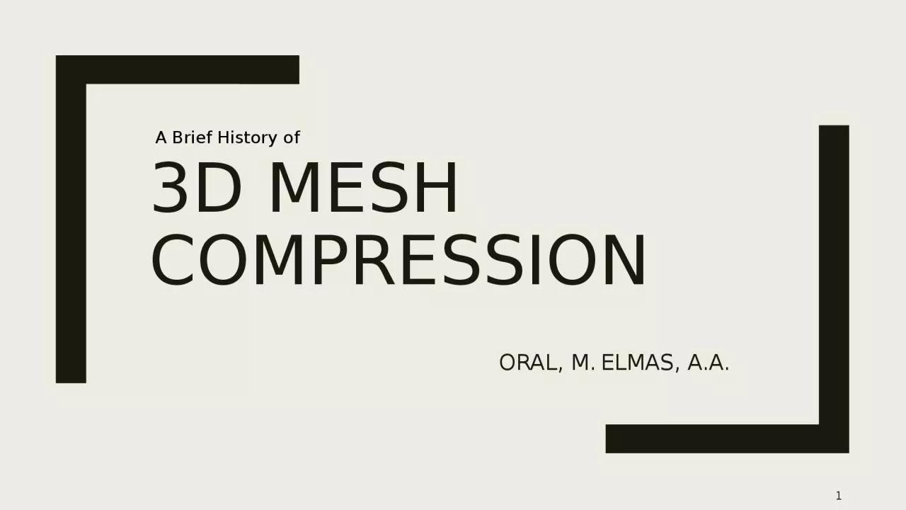 3D MESH COMPRESSION ORAL, M.	ELMAS, A.A.