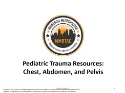 Pediatric Trauma Resources: