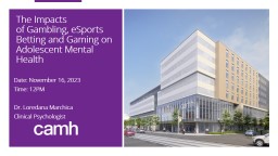 The Impacts of Gambling, eSports Betting and Gaming on Adolescent Mental Health