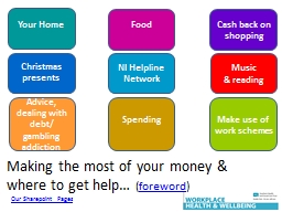Making the most of your money & where to get help…
