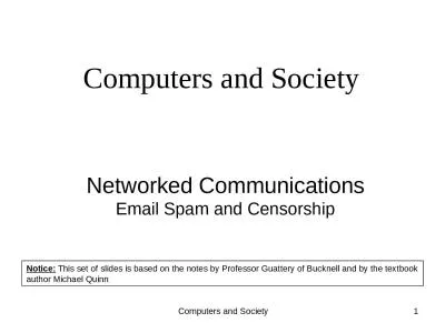 Computers and Society 1 Networked Communications