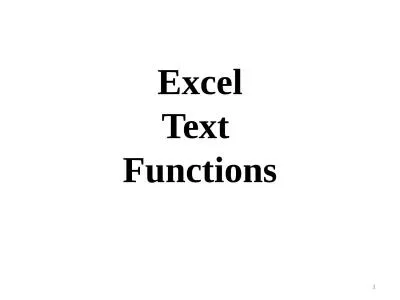 Excel Text  Functions 1 LEFT(text, [