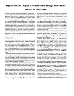 HypothesisingObjectRelationsfromImageTransitionsPauloSantosandMurraySh