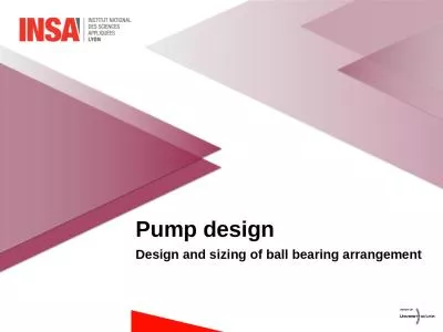 Pump  design Design and
