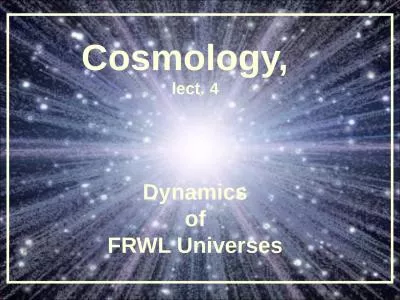 Cosmology,   lect. 4