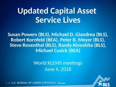 Updated Capital Asset  Service Lives