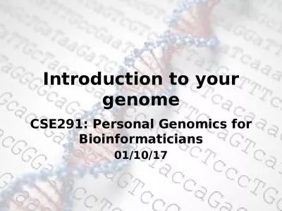 Introduction to  your genome