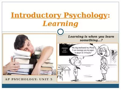 AP Psychology: Unit  5 Introductory Psychology