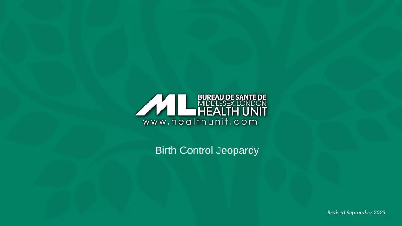 Birth  Control Jeopardy Revised September 2023