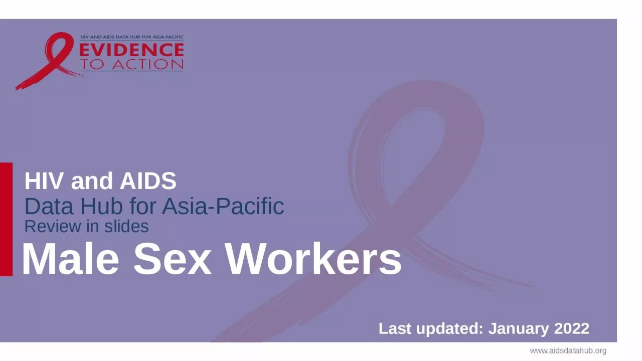 Male Sex Workers Last updated: January 2022