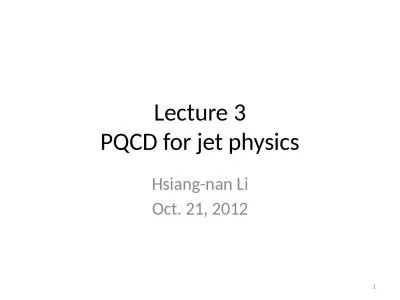 Lecture 3 PQCD for jet physics