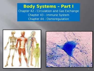 Body Systems – Part I Chapter 42 - Circulation and Gas Exchange