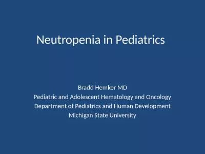 Neutropenia  in Pediatrics