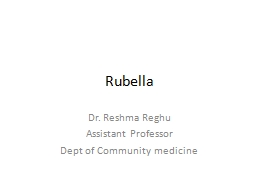 Rubella Dr.  Reshma   Reghu