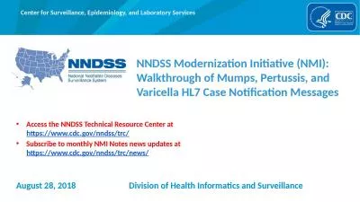 August 28, 2018			         Division of Health Informatics and Surveillance