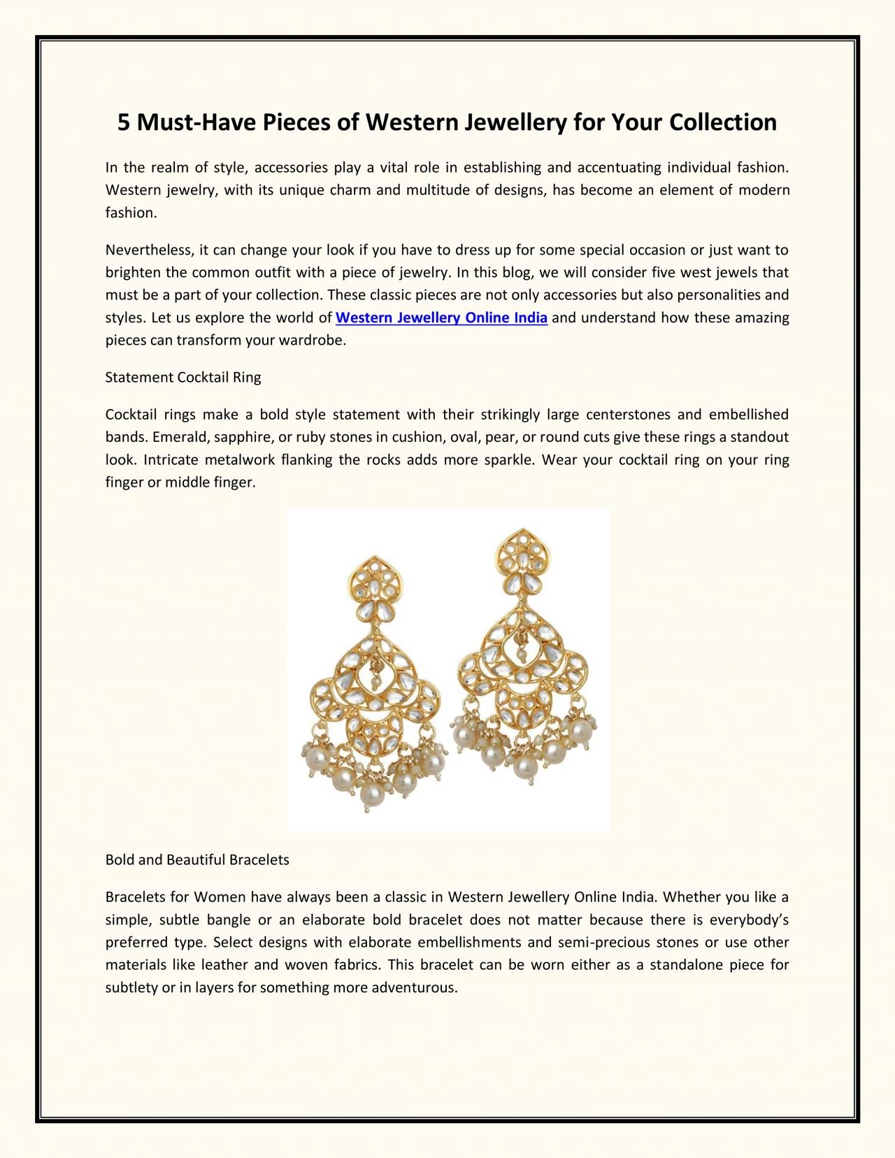 PDF-5 Must-Have Pieces of Western Jewellery for Your Collection