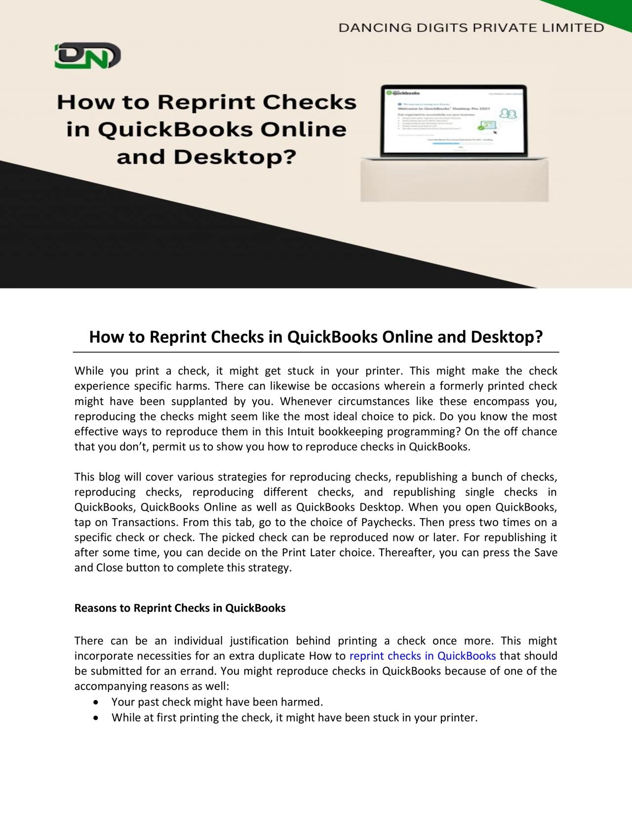 PDF-How to Reprint Checks in QuickBooks Online and Desktop?