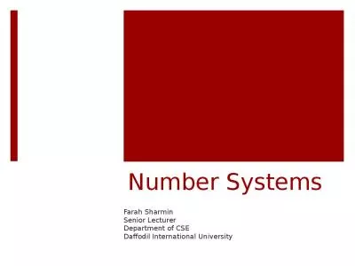 Number Systems Farah  Sharmin