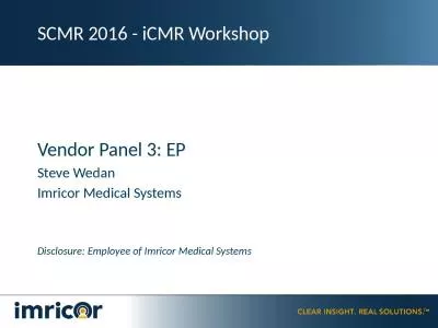 SCMR 2016 -  iCMR  Workshop
