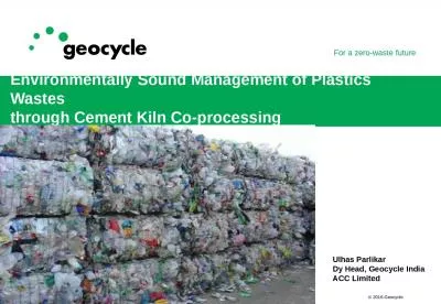 Environmentally Sound Management of Plastics Wastes