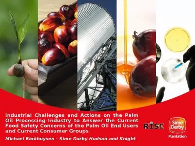 Industrial Challenges and Actions on the Palm Oil Processing Industry to Answer the